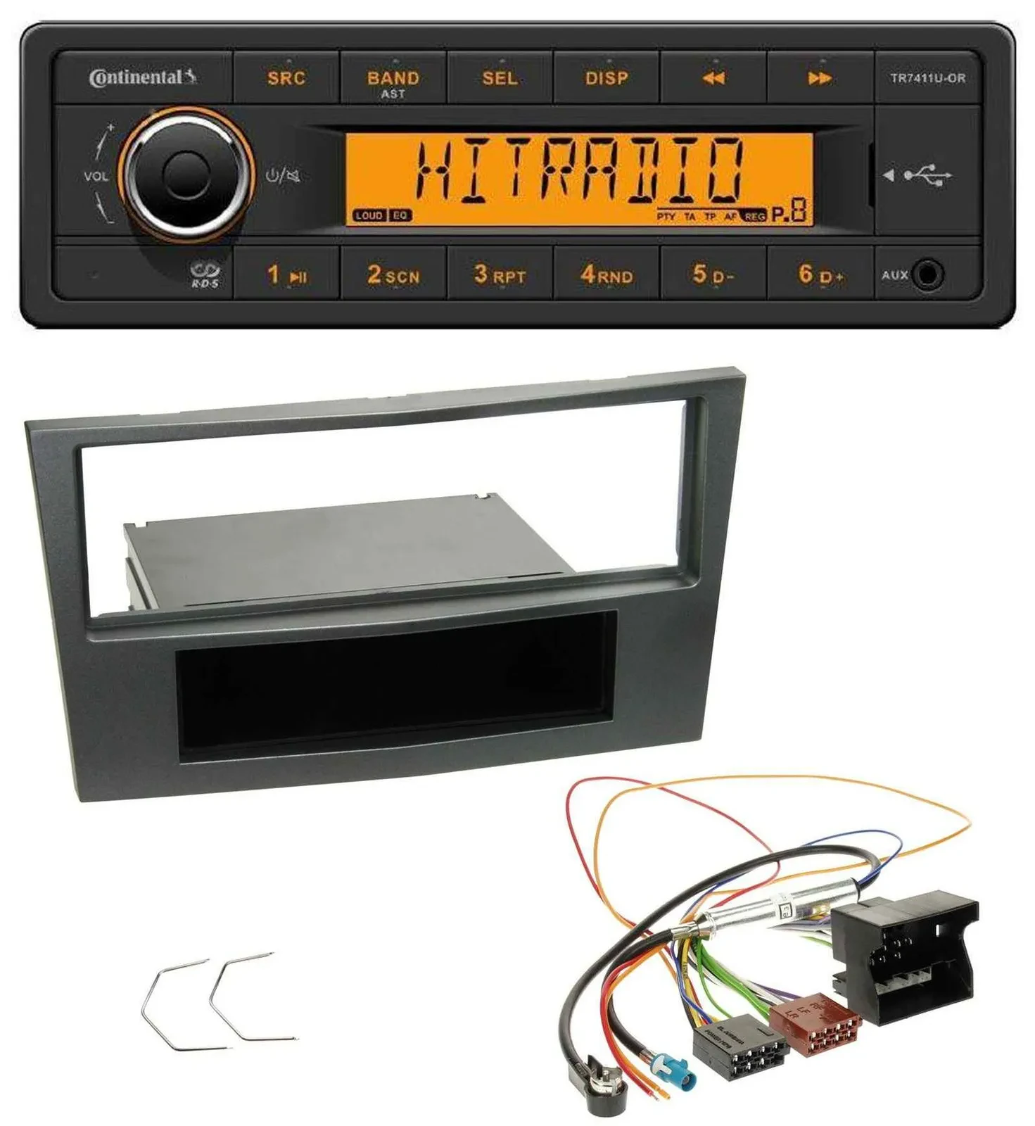 Автомагнитола Continental 1-DIN, USB, AUX, MP3, для Opel Antara, Astra H, Zafira B (с 2005)