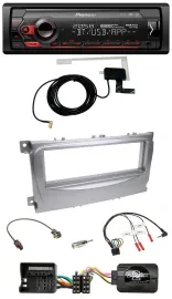 Автомагнитола Pioneer DAB, USB, Bluetooth, поддержка кнопок на руле, для Ford S-Max/Mondeo (2007–2014), серебристая