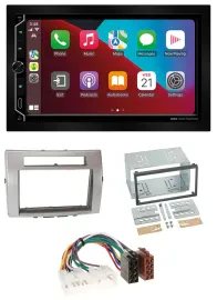 ESX 2DIN DAB USB MP3 Bluetooth Autoradio für Toyota Corolla Verso 04-09 silber