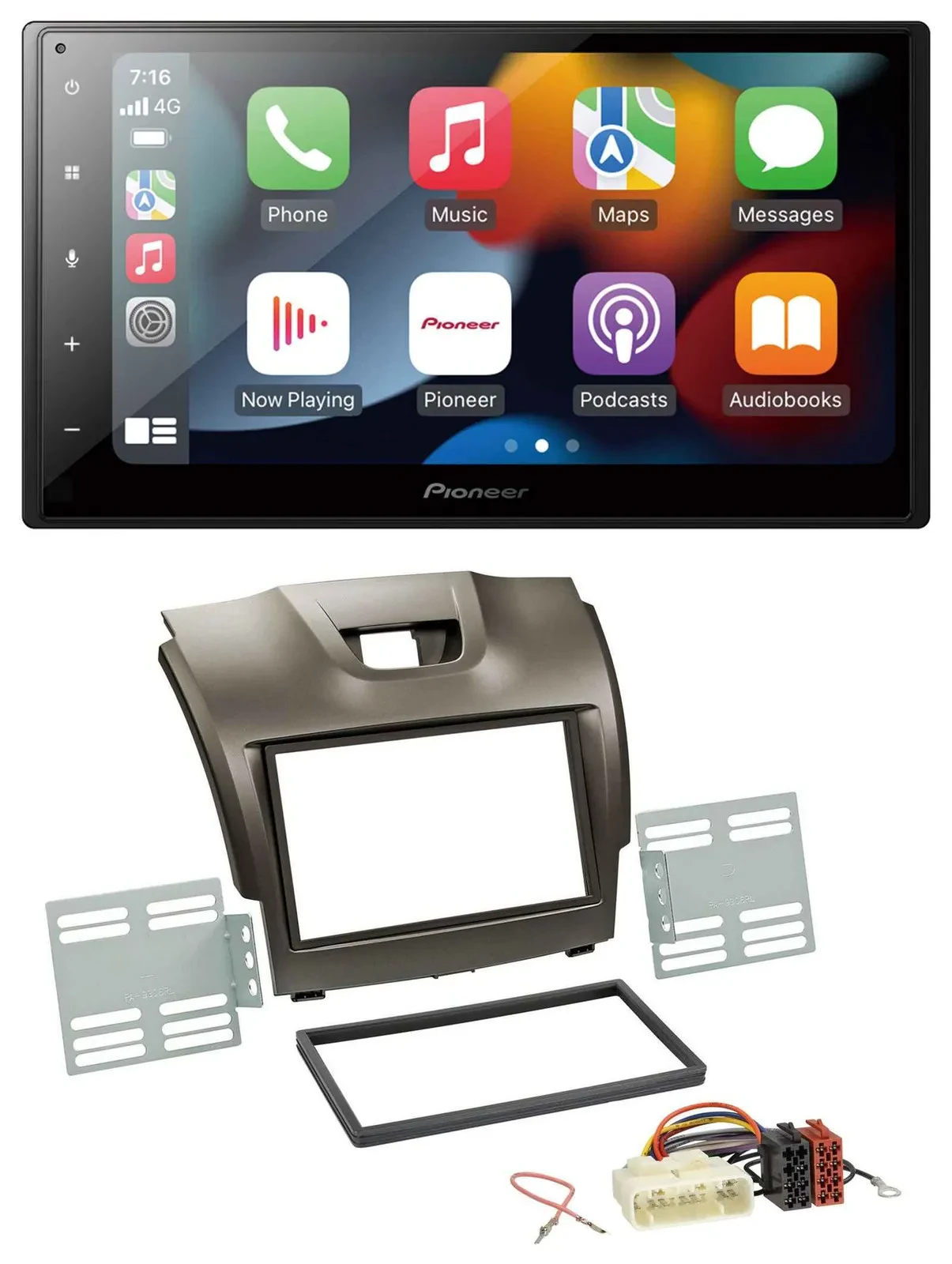 Pioneer DAB Bluetooth 2DIN USB MP3 Autoradio für Isuzu D-Max ab 2012 grau