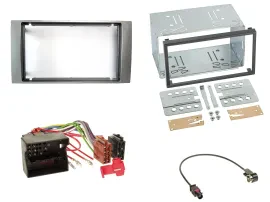 Einbauset Doppel DIN Autoradio für Ford Fiesta Focus 2004-2008 silber