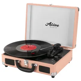 Виниловый проигрыватель Alive Audio GLAM Blush c Bluetooth и встроенной стереосистемой