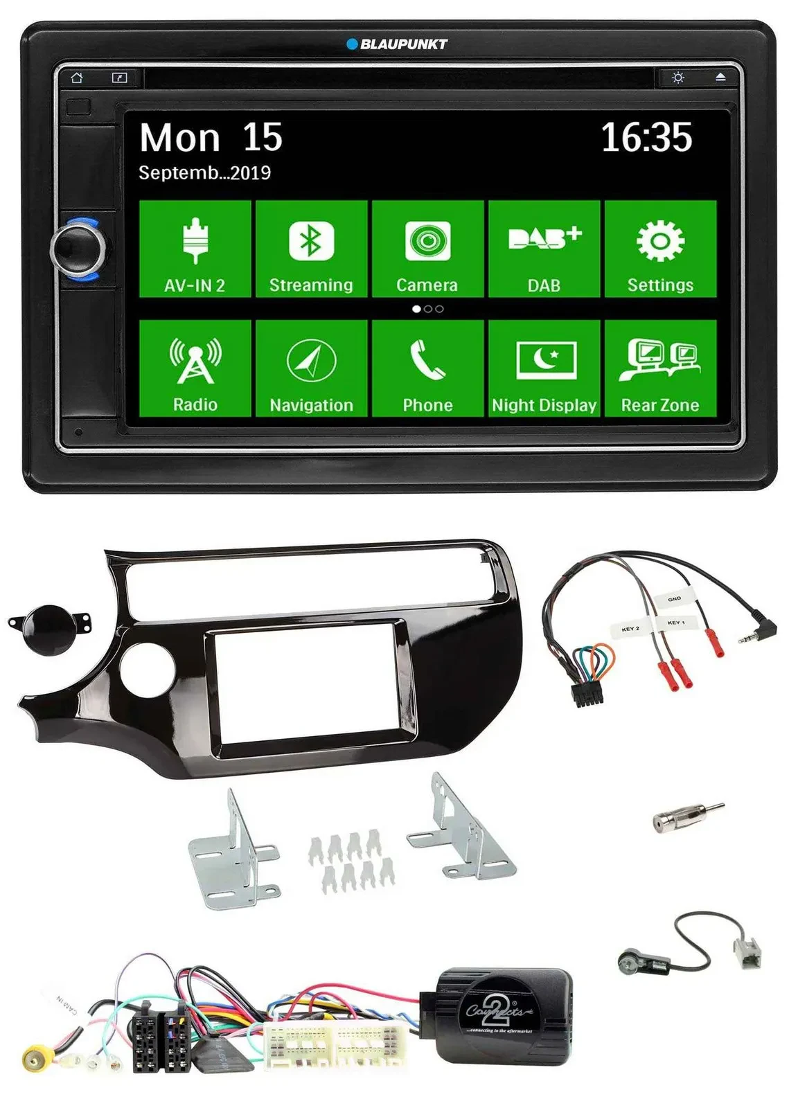 Blaupunkt Bluetooth 2DIN Lenkrad DAB USB TMC Navigation für Kia Rio UB 2017-2023