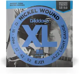 Струны для электрогитары D'Addario EJ21 XL NICKEL WOUND 12-52