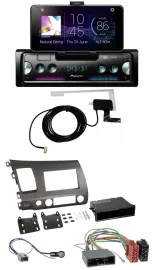 Автомагнитола Pioneer DAB, Bluetooth, MP3, USB для Honda Civic Hybrid FD3 (2006–2010), антрацит