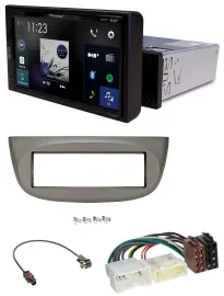 Pioneer DAB MP3 Bluetooth USB Autoradio für Renault Twingo ab 2012 beige-grau