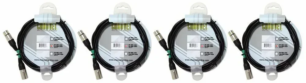 DMX-кабель Chauvet DJ DMX3P10FT Black 3 м (4 штуки)