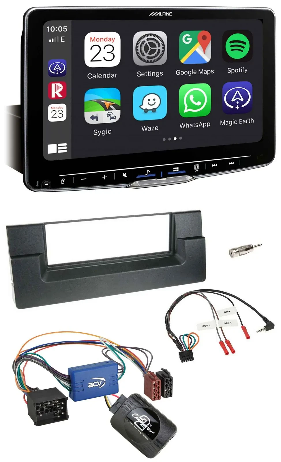 Автомагнитола для BMW 5 Series E39 (1996–2004) Alpine Bluetooth USB DAB с поддержкой управления на руле для активной аудиосистемы