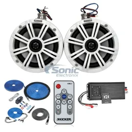 Kicker KMTC65W 65W 6.5” LED Tower Speakers System Package