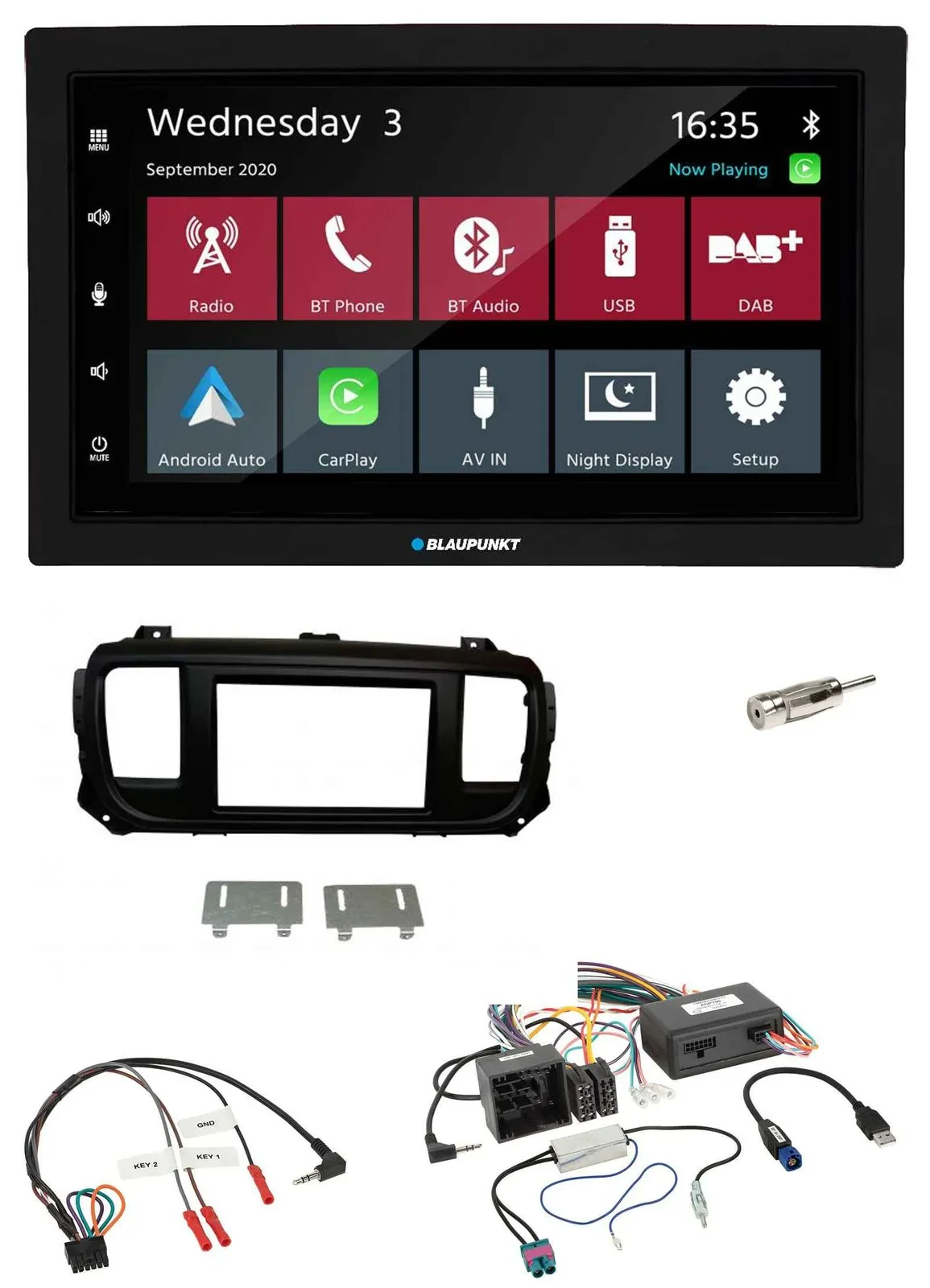 Blaupunkt DAB Bluetooth USB Lenkrad 2DIN Autoradio für Citroen Jumpy Spacetourer