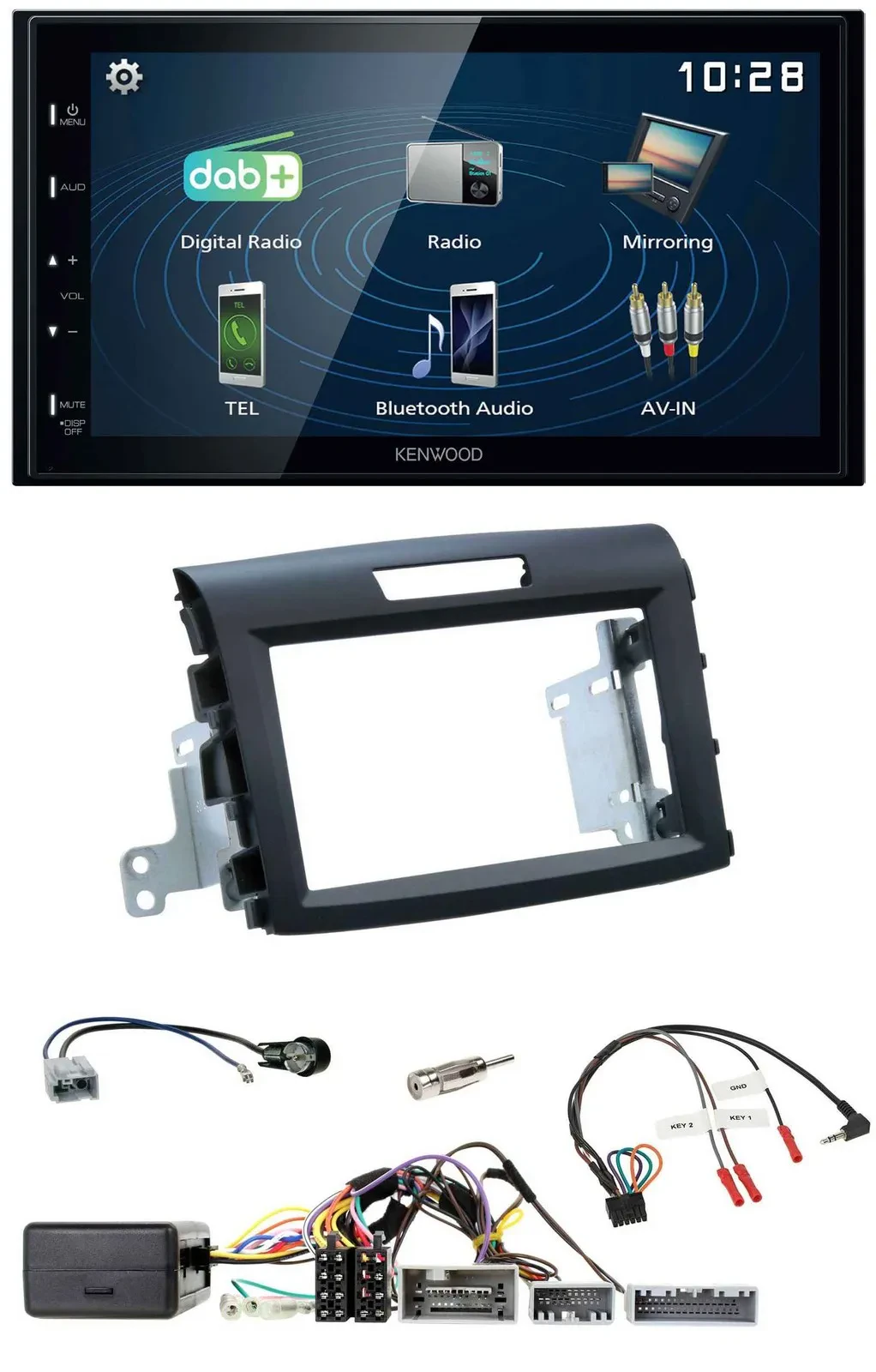 Автомагнитола Kenwood 2-DIN, Bluetooth, USB, DAB, для Honda CR-V (FR5/FR6) с 2013