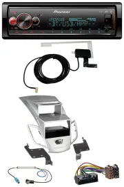 Автомагнитола для Ford Fiesta (2010–2017) Pioneer Bluetooth, DAB, USB, MP3, серебристая, с дисплеем