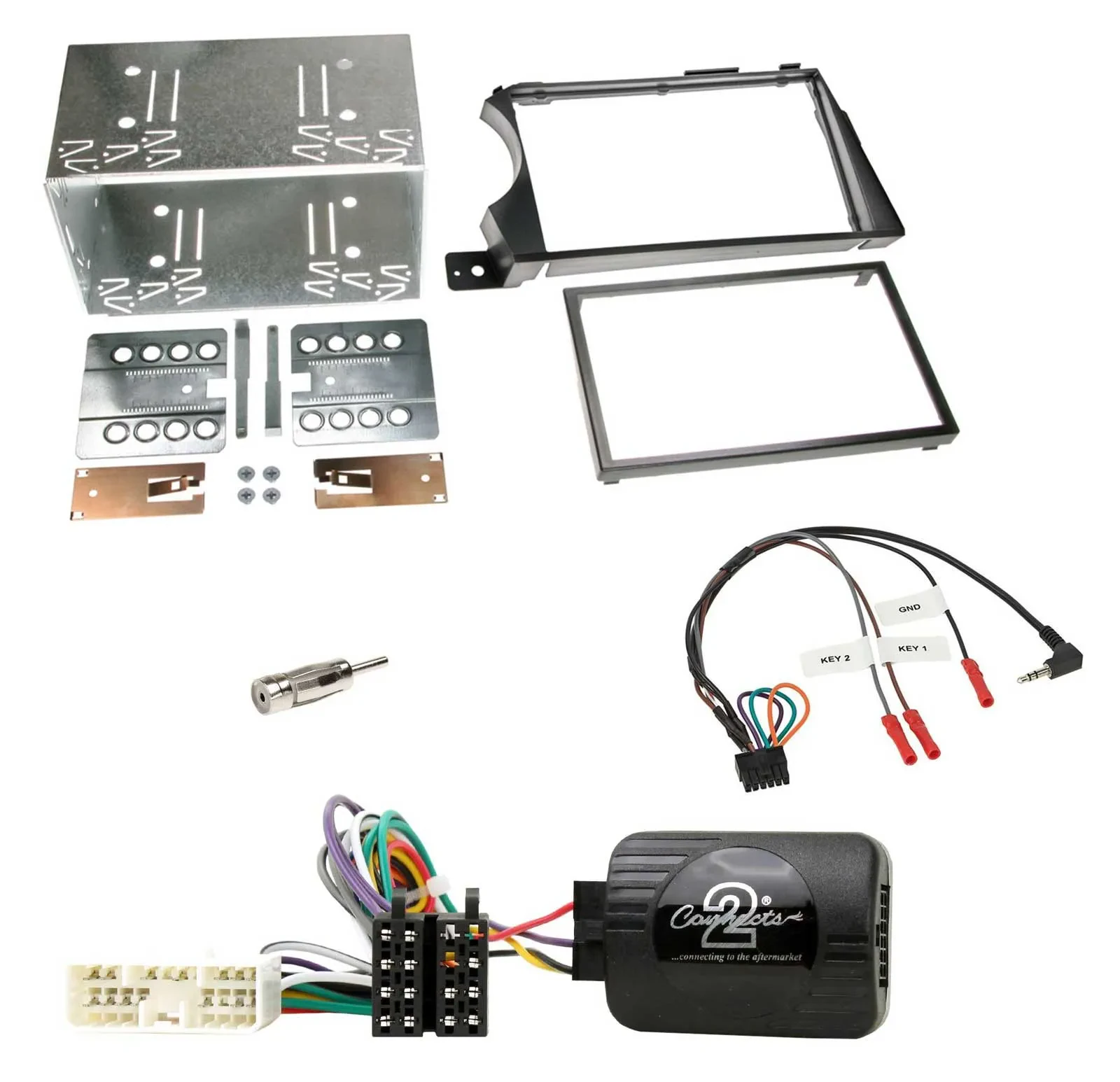 Einbauset Lenkradadapter Doppel DIN Autoradio für SSangYong Actyon Kyron 06-11