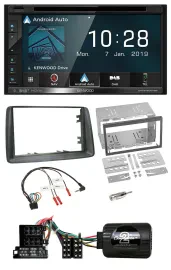 Kenwood DAB TMC USB 2DIN Lenkrad Bluetooth Navigation für Fiat Panda 2004-2007 g