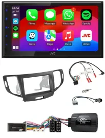 Автомагнитола JVC 2DIN, Bluetooth, USB, DAB, для Honda Accord 2008–2015, цвет антрацит