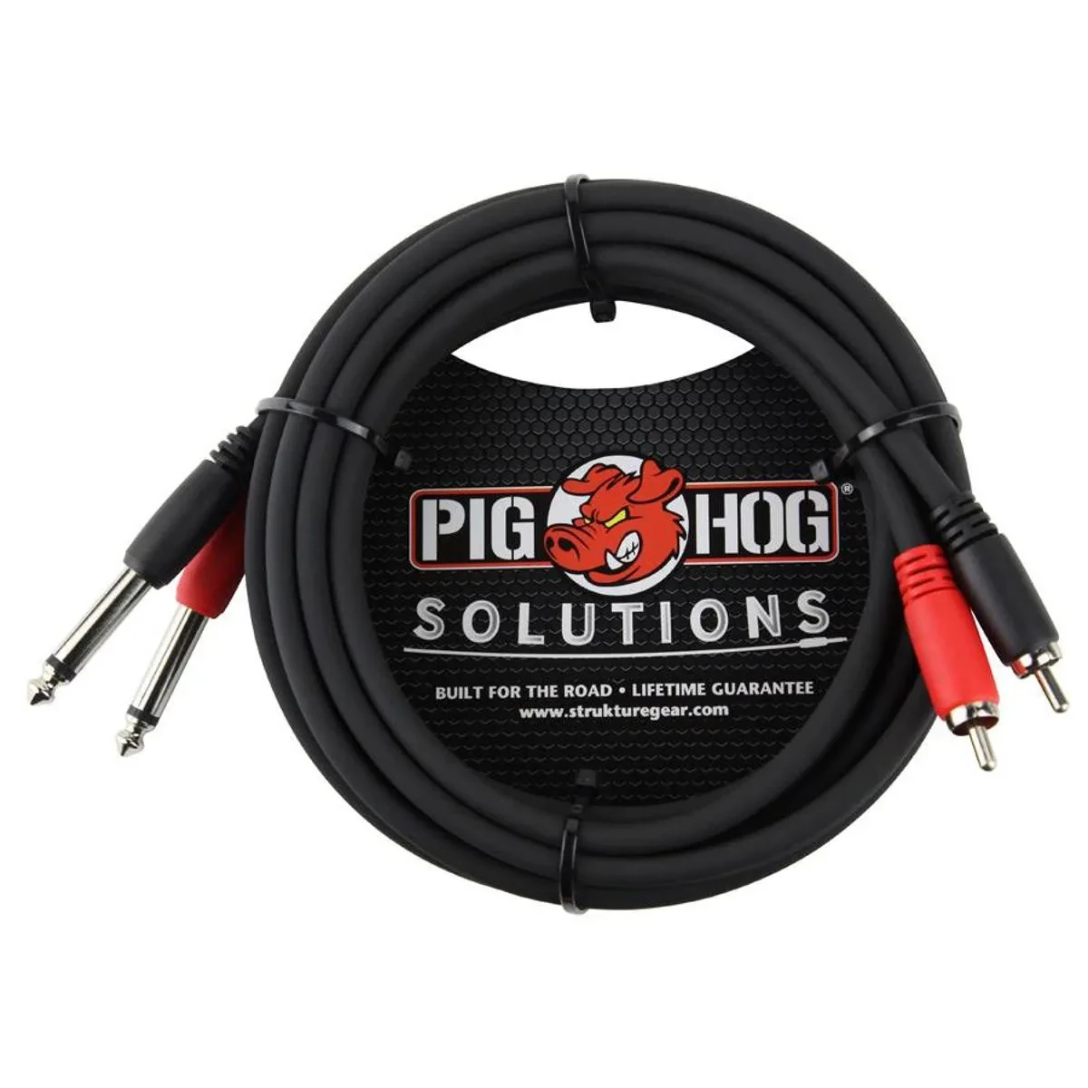 Аудиокабель Pig Hog PDR1410 2x RCA (male) – 2x 1/4" TS (male), 10'