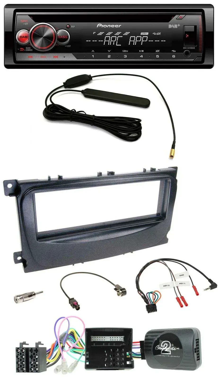 Автомагнитола для Ford Pioneer CD/USB/DAB/MP3, совместима с Mondeo и S-Max (2007–2014), поддержка CAN-Bus, управление с руля