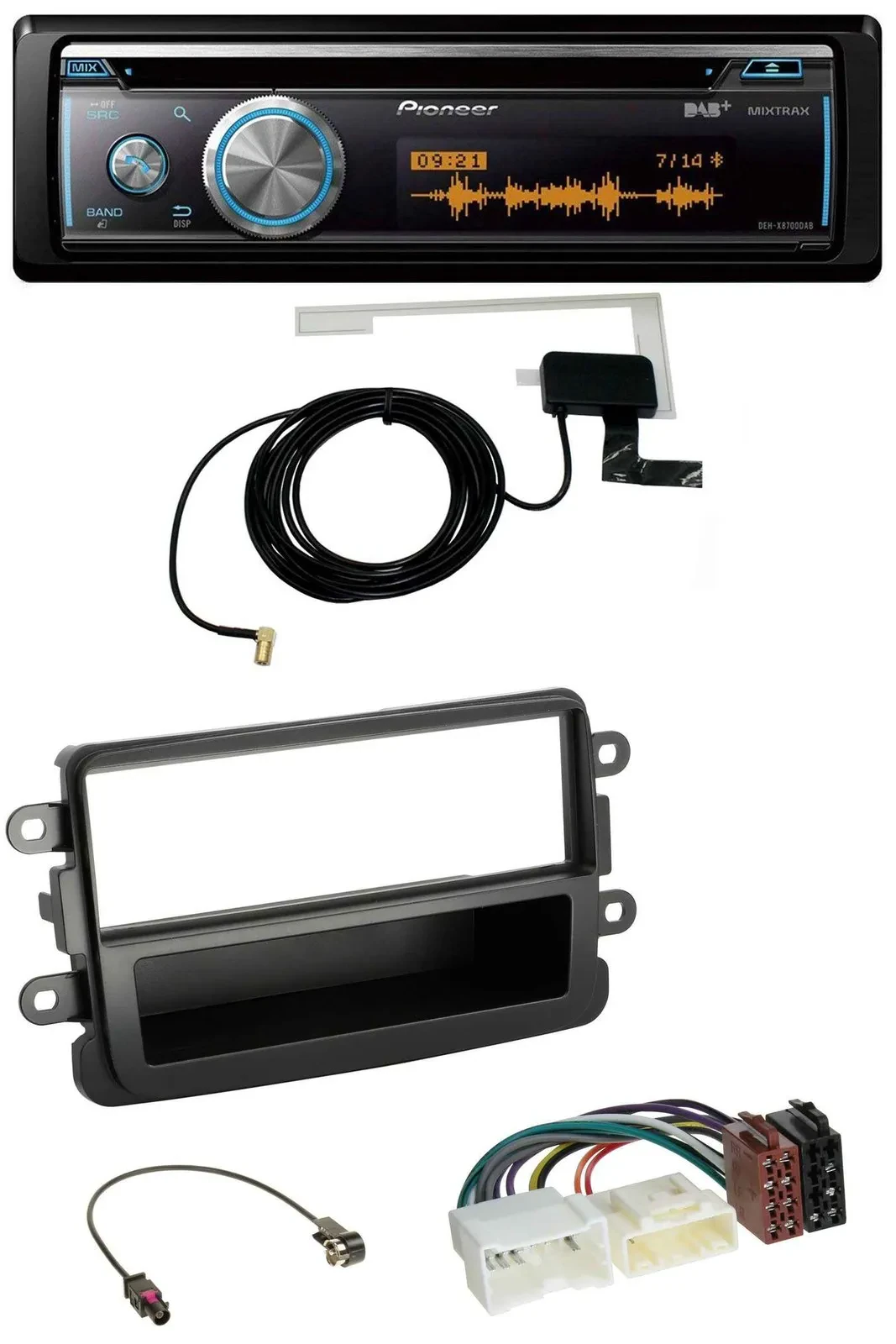 Pioneer Bluetooth DAB MP3 USB CD Autoradio für Dacia Lodgy Duster Dokker Sandero