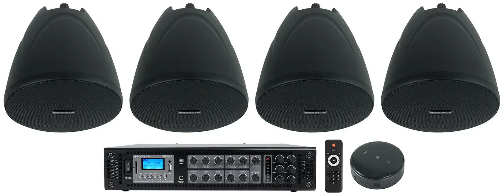 Потолочная акустика Rockville PEN-40T Black с усилителем (4 штуки)