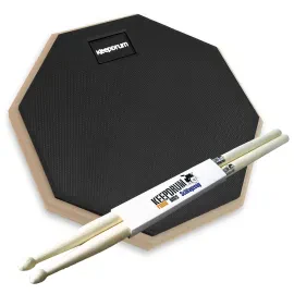 keepdrum Übungspad DP-BK8 schwarz 8 Zoll mit keepdrum Drumsticks 1 Paar