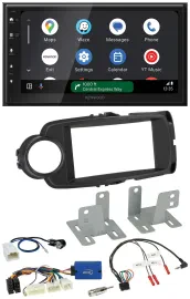 Kenwood DAB Bluetooth USB Lenkrad 2DIN Autoradio für Toyota Yaris ab 2014 schwar