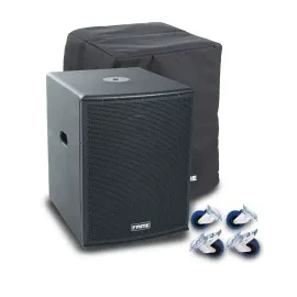 Audio Challenger Sub 15A, 15" Aktiv Subwoofer 600W, Schutzhülle, Rollen