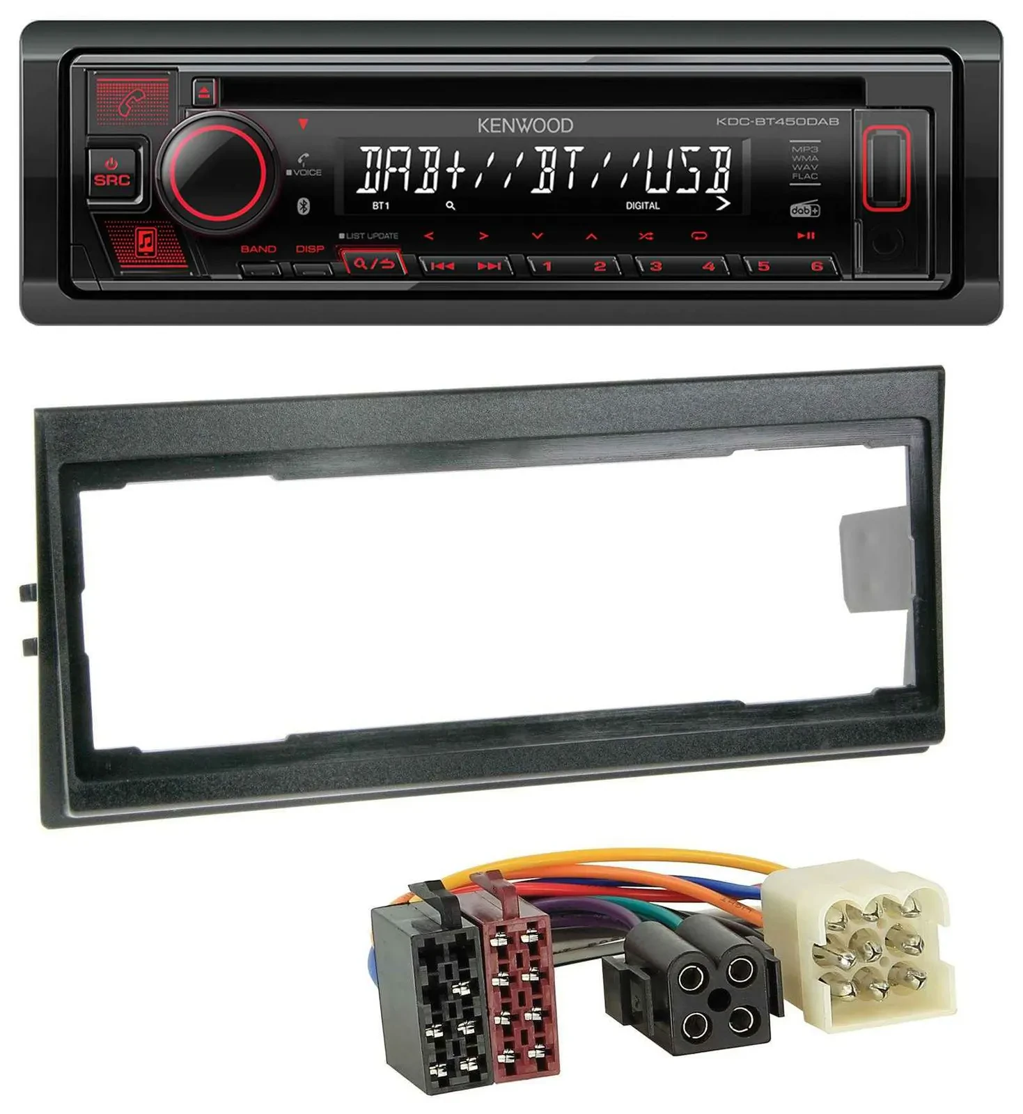 Kenwood MP3 CD USB Bluetooth DAB Autoradio für Volvo 740, 760 (1982-1992)