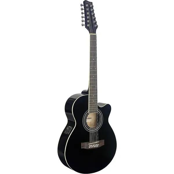 Электроакустическая гитара Stagg SA40MJCFI-12-BK Mini Jumbo Black