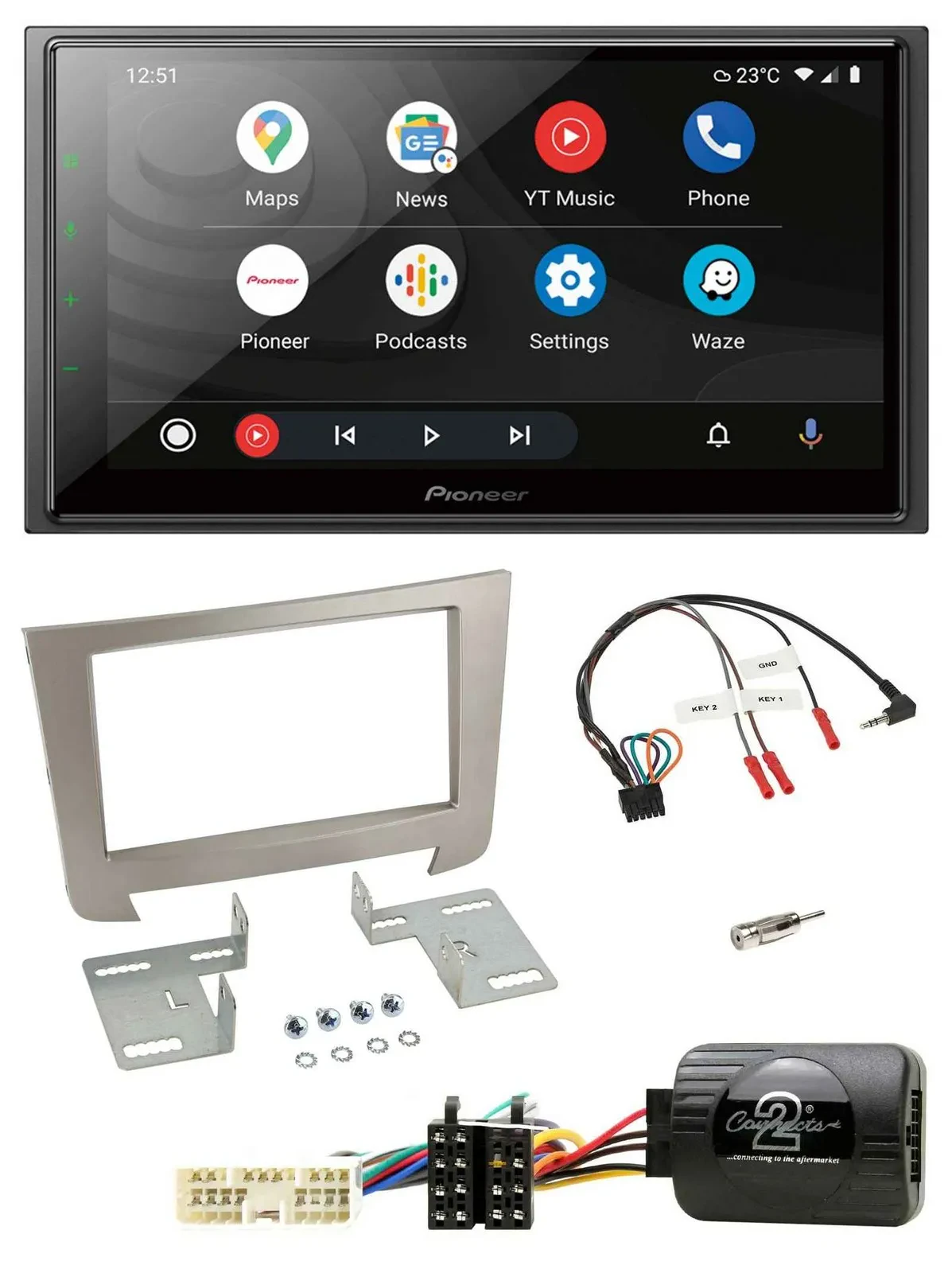 Pioneer USB 2DIN DAB Lenkrad Bluetooth Autoradio für SSangYong Rexton Telefontas