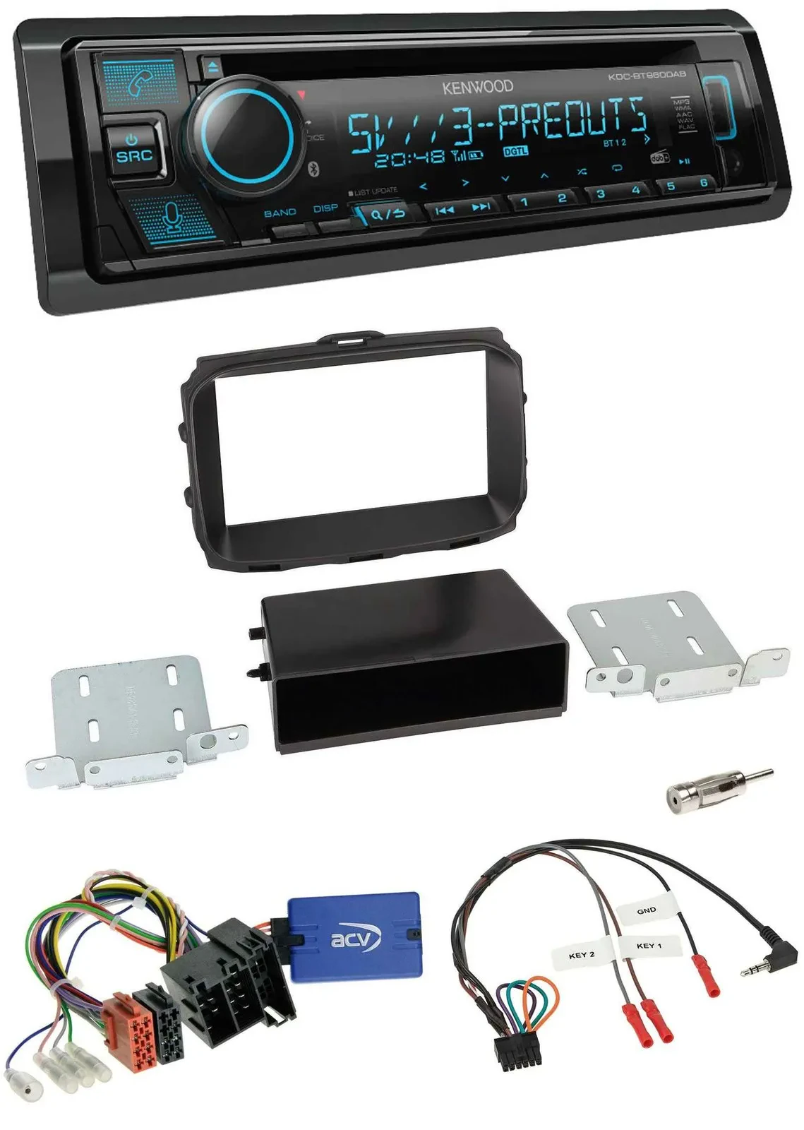 Автомагнитола для Alfa Romeo Giulietta Kenwood Bluetooth USB CD DAB