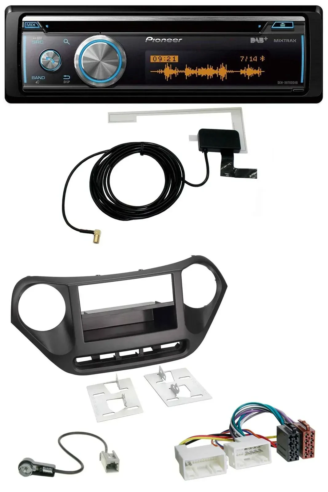 Автомагнитола для Hyundai i10 (с 2013) Pioneer Bluetooth DAB MP3 USB CD