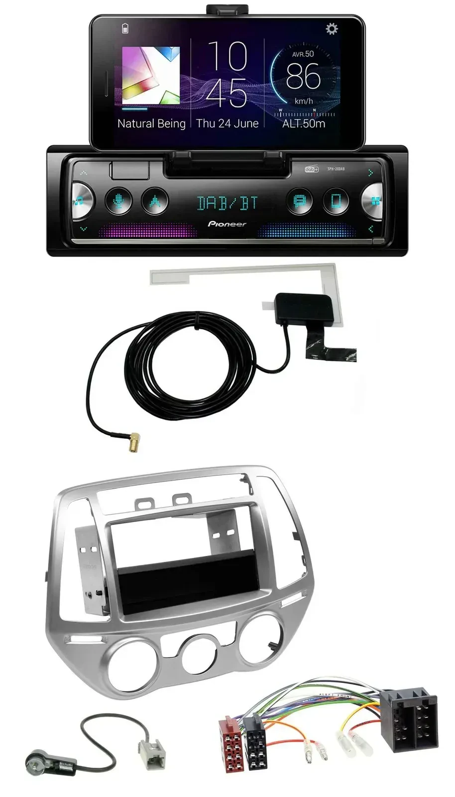 Автомагнитола Pioneer для Hyundai i20 (2012–2014) с механическим климатом DAB, Bluetooth, MP3, USB