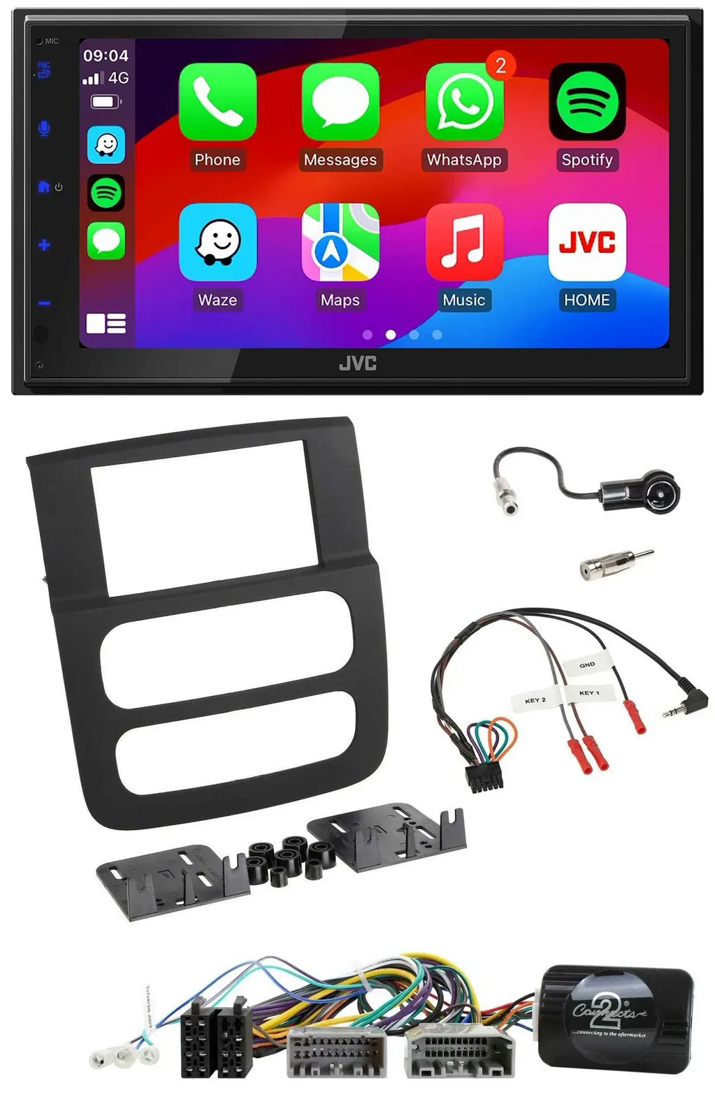 JVC Bluetooth USB Lenkrad 2DIN DAB Autoradio für Dodge RAM 2002-2006