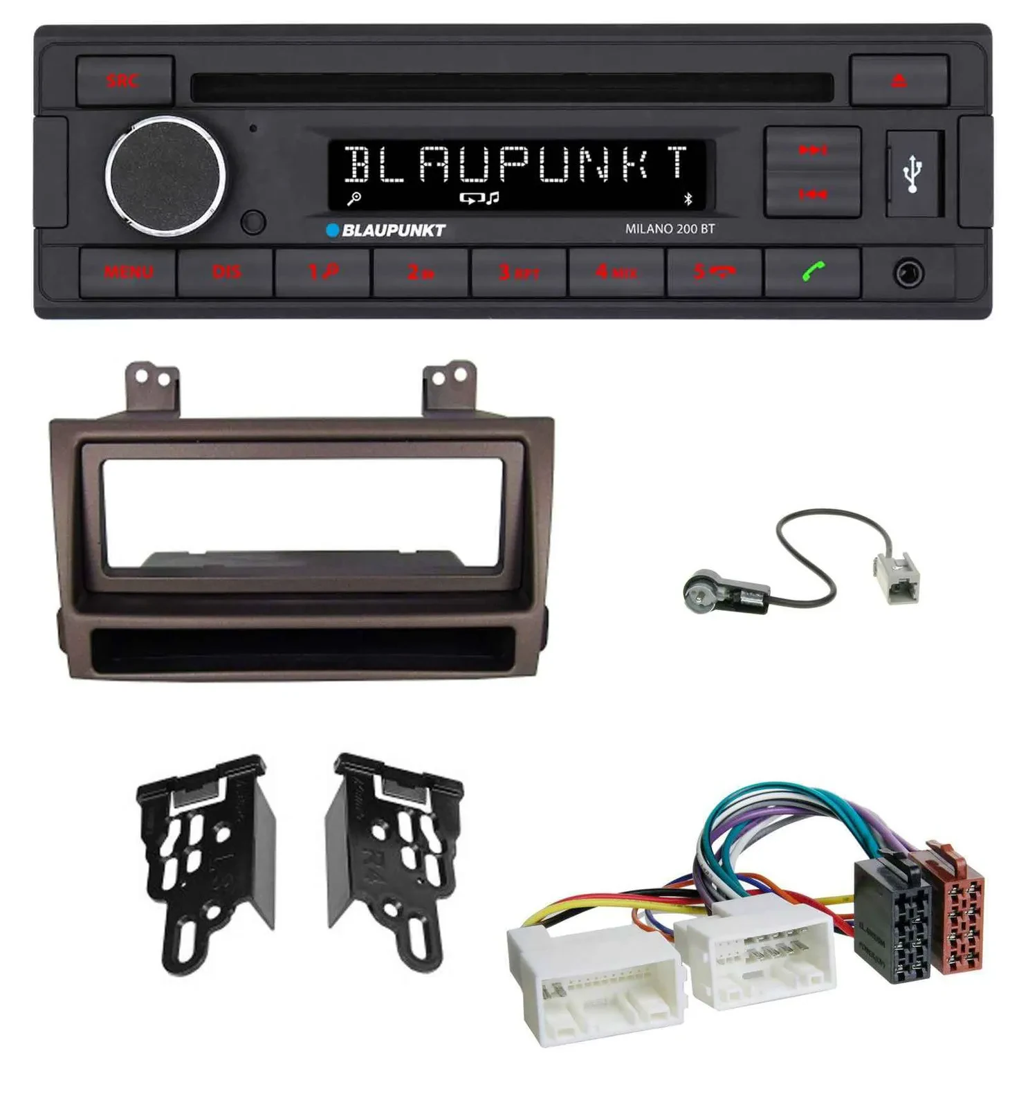 Автомагнитола для Hyundai Sonata (с 2009) Blaupunkt MP3, USB, CD, Bluetooth, AUX, тёмно-коричневый