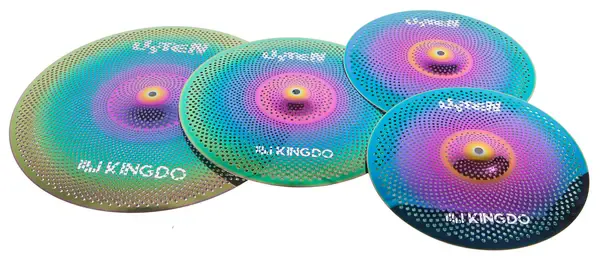 Набор тарелок для барабанов KINGDO LOW VOLUME SET 14"+16"+20" RAINBOW