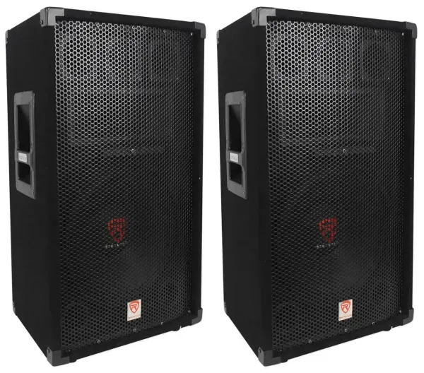 (2) Rockville RSG12 12” 3-Way 1000 Watt 8-Ohm Passive DJ/Pro Audio PA Speaker