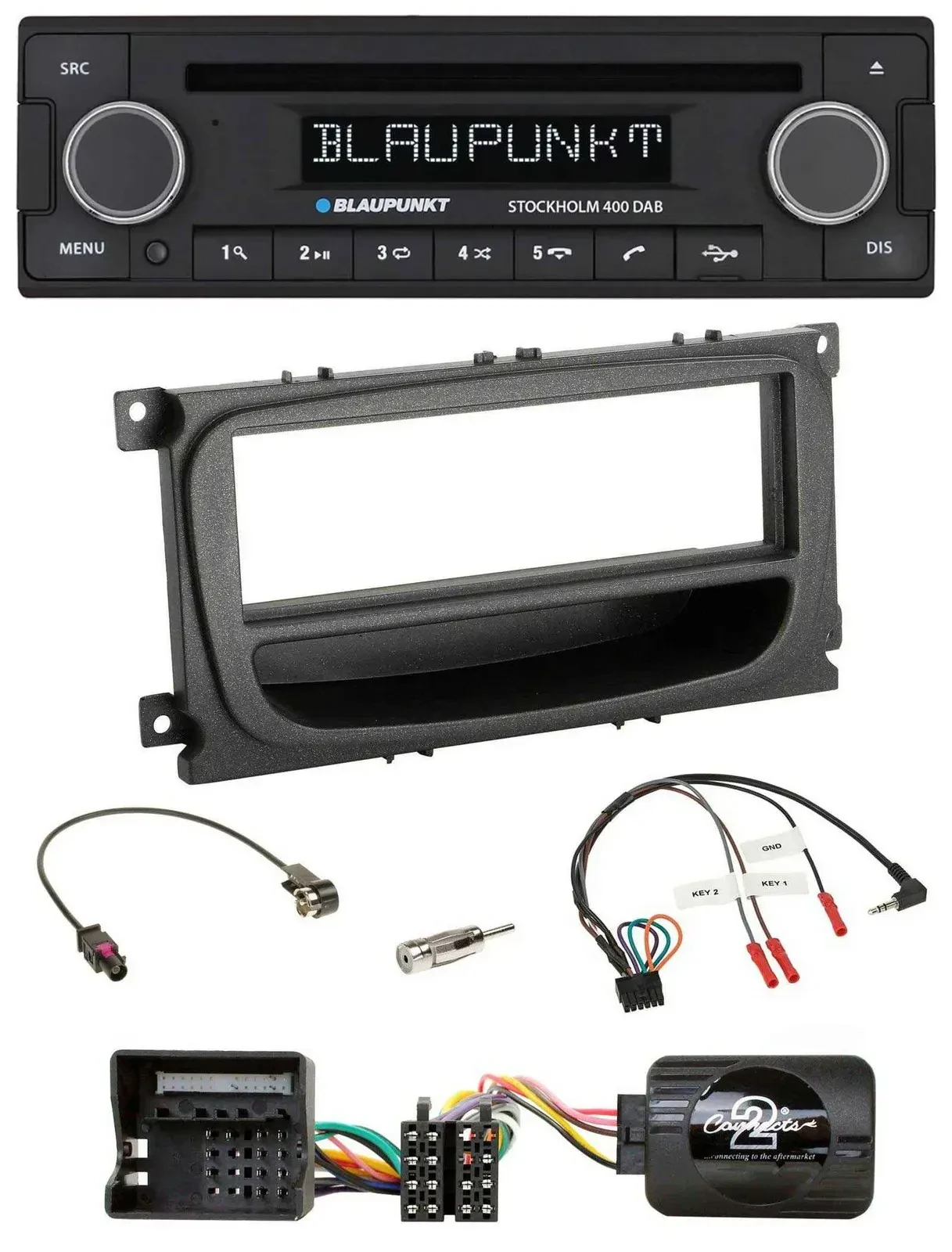Blaupunkt Lenkrad Bluetooth DAB CD USB Autoradio für Ford Mondeo S-Max 07-14 sch