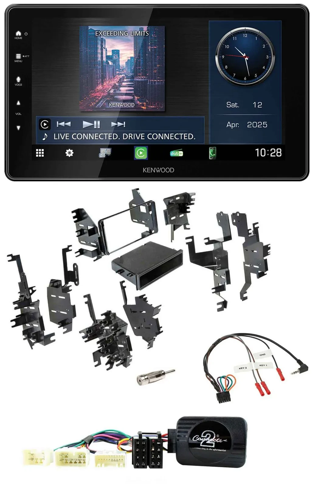 Kenwood Lenkrad Bluetooth USB DAB Autoradio für Toyota FJ (ab 2007)
