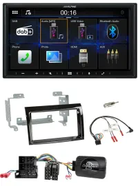 Alpine Bluetooth 2DIN Lenkrad DAB USB Autoradio für Fiat Peugeot Citroen klavier