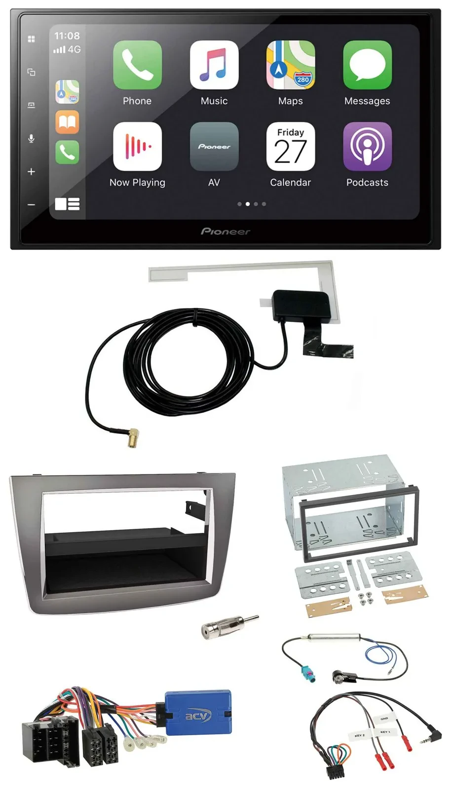 Автомагнитола для Alfa Romeo Mito (2013–2018) Pioneer 2DIN Bluetooth, DAB, USB