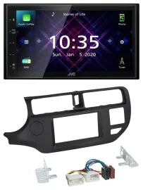 Автомагнитола для Kia Rio 2011–2014 JVC 2DIN, DAB, MP3, Bluetooth, USB, черная