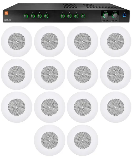 Потолочная акустика JBL CSS8008 White с усилителем (14 штук)