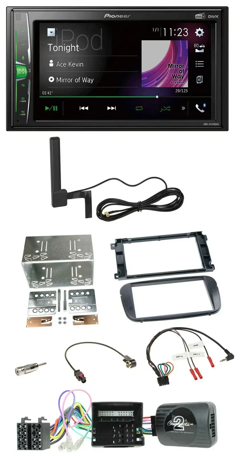 Автомагнитола Pioneer 2DIN Bluetooth DAB MP3 для Ford S-Max/Mondeo