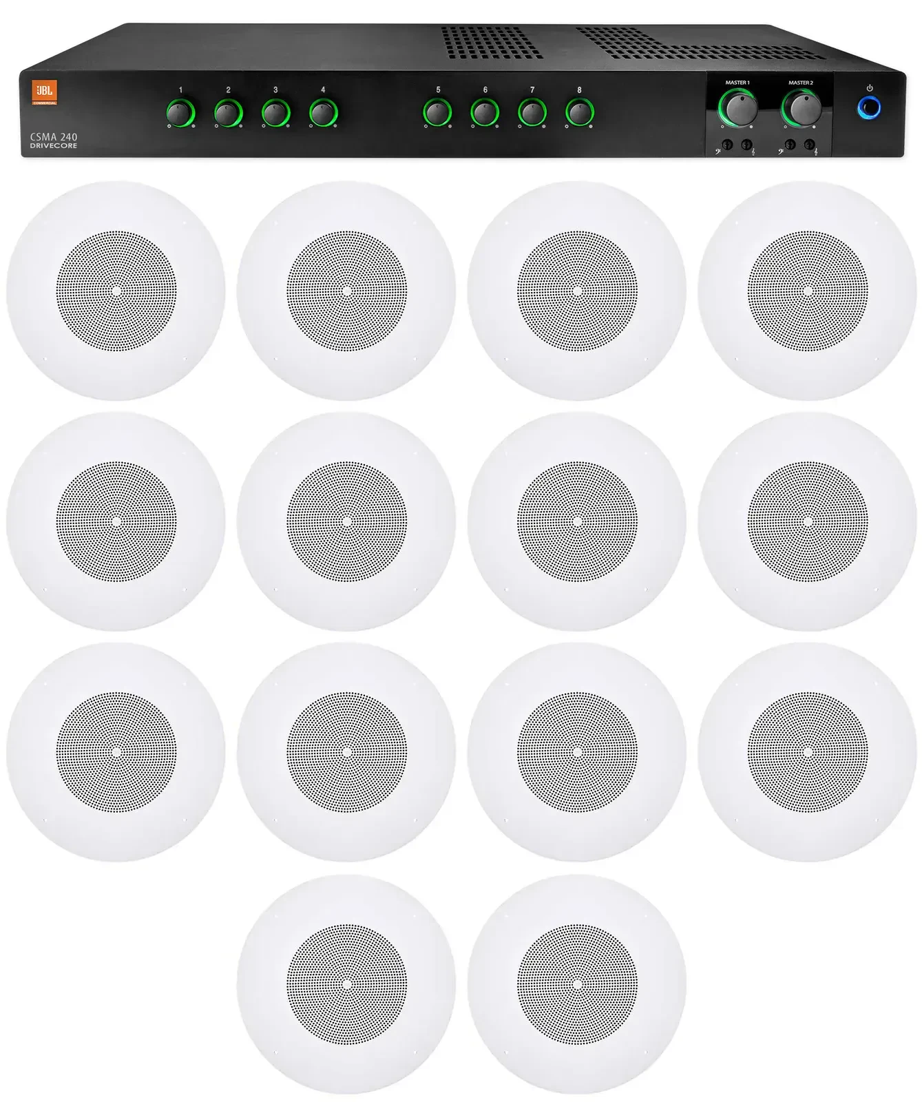 Потолочная акустика JBL CSS8008 White с усилителем (14 штук)