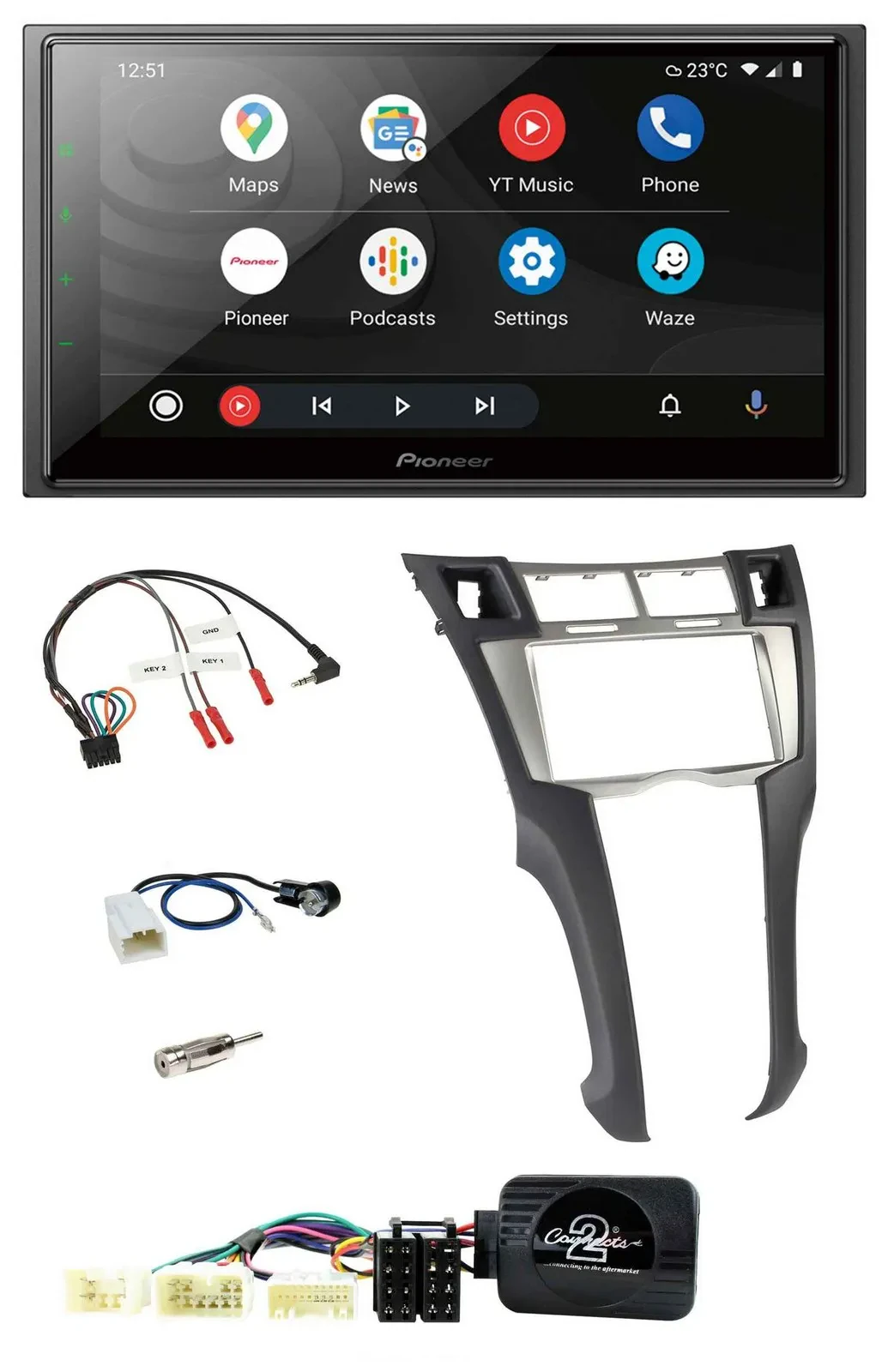Автомагнитола для Toyota Yaris 2006–2011 Pioneer 2 DIN, DAB, Bluetooth, USB