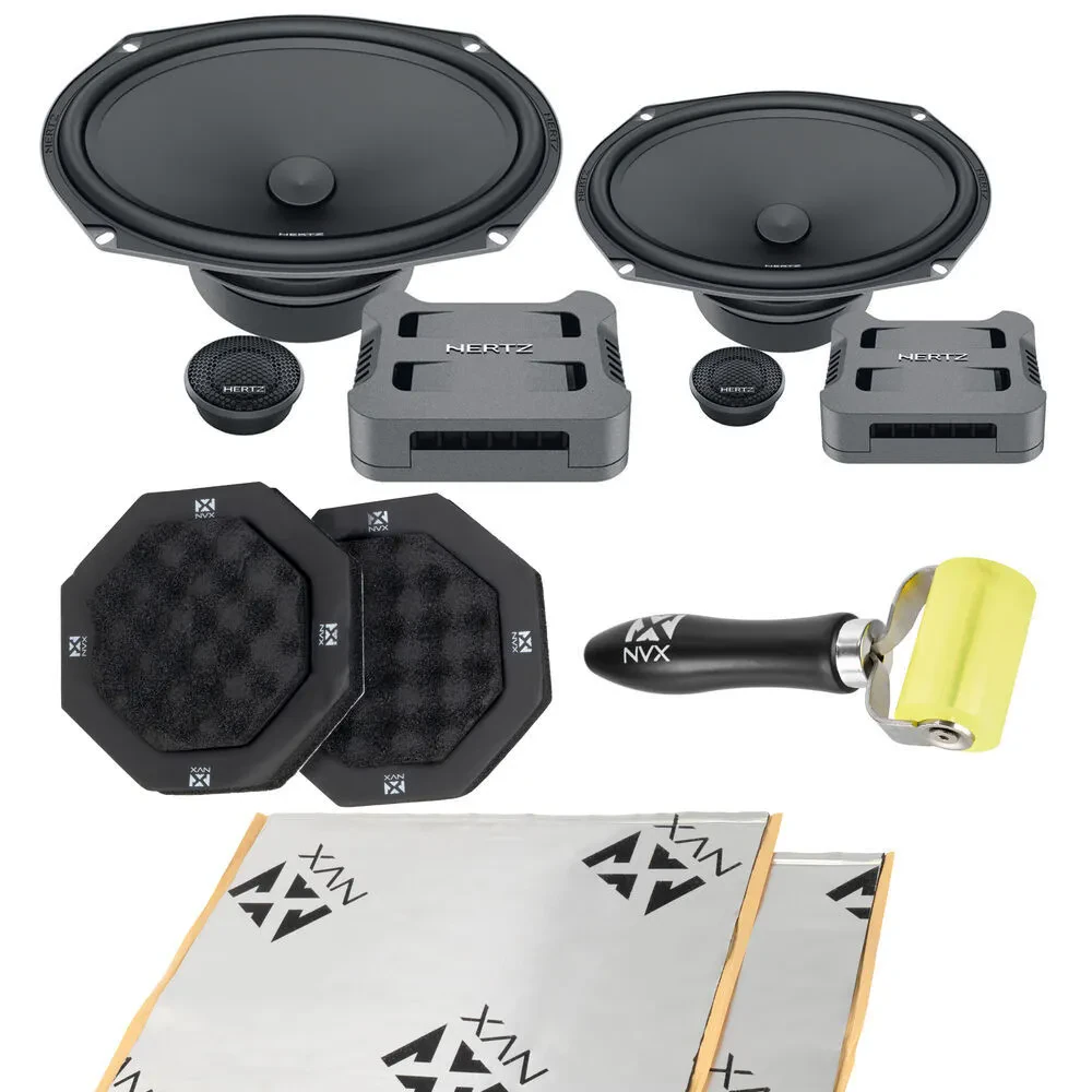 Автомобильные компонентные динамики Hertz CPK 690 6x9" (набор) с NVX Speaker Baffles и шумоизоляцией
