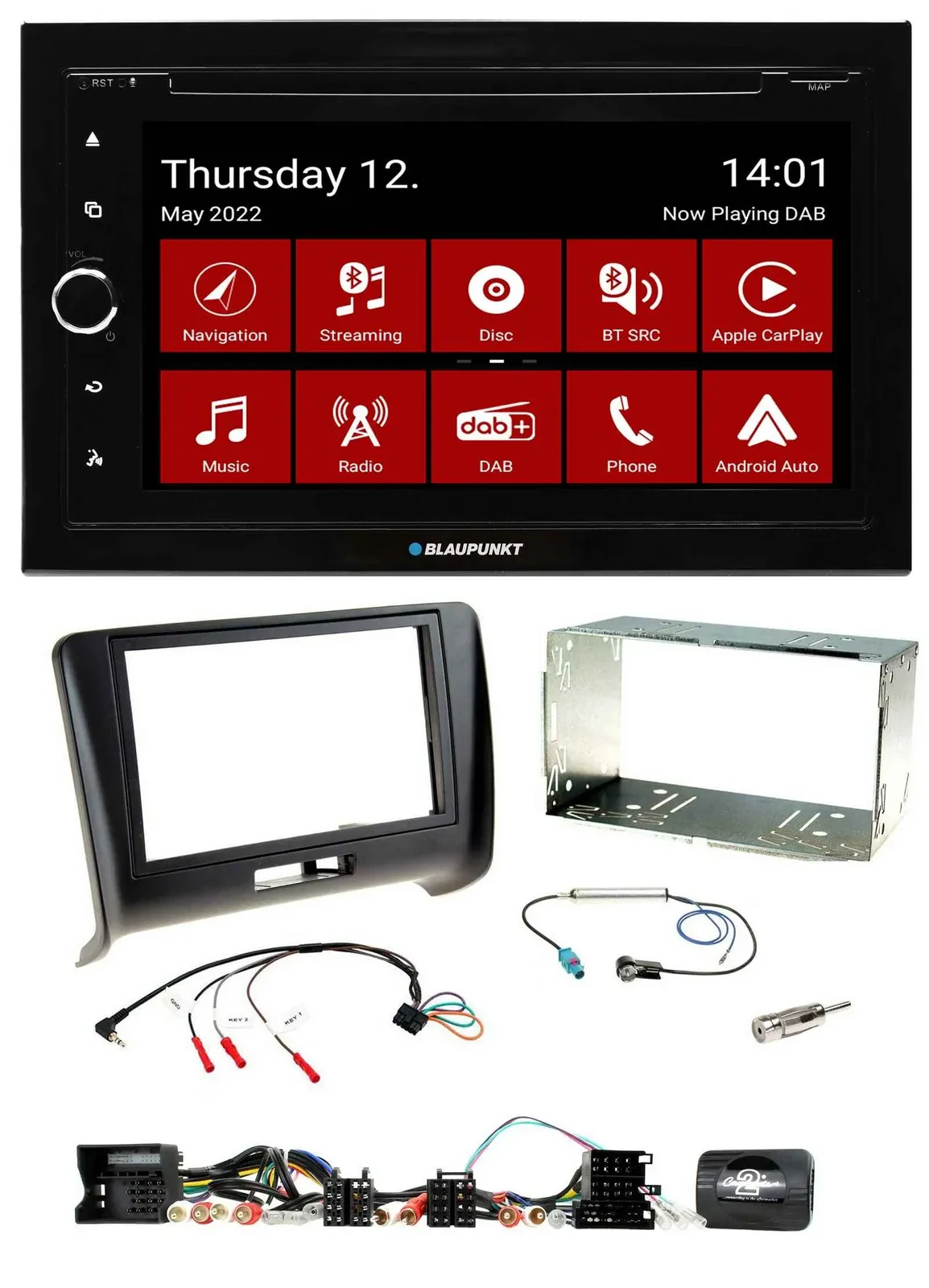 Blaupunkt Lenkrad DVD Bluetooth DAB 2DIN USB Autoradio für Audi TT 2006-2014
