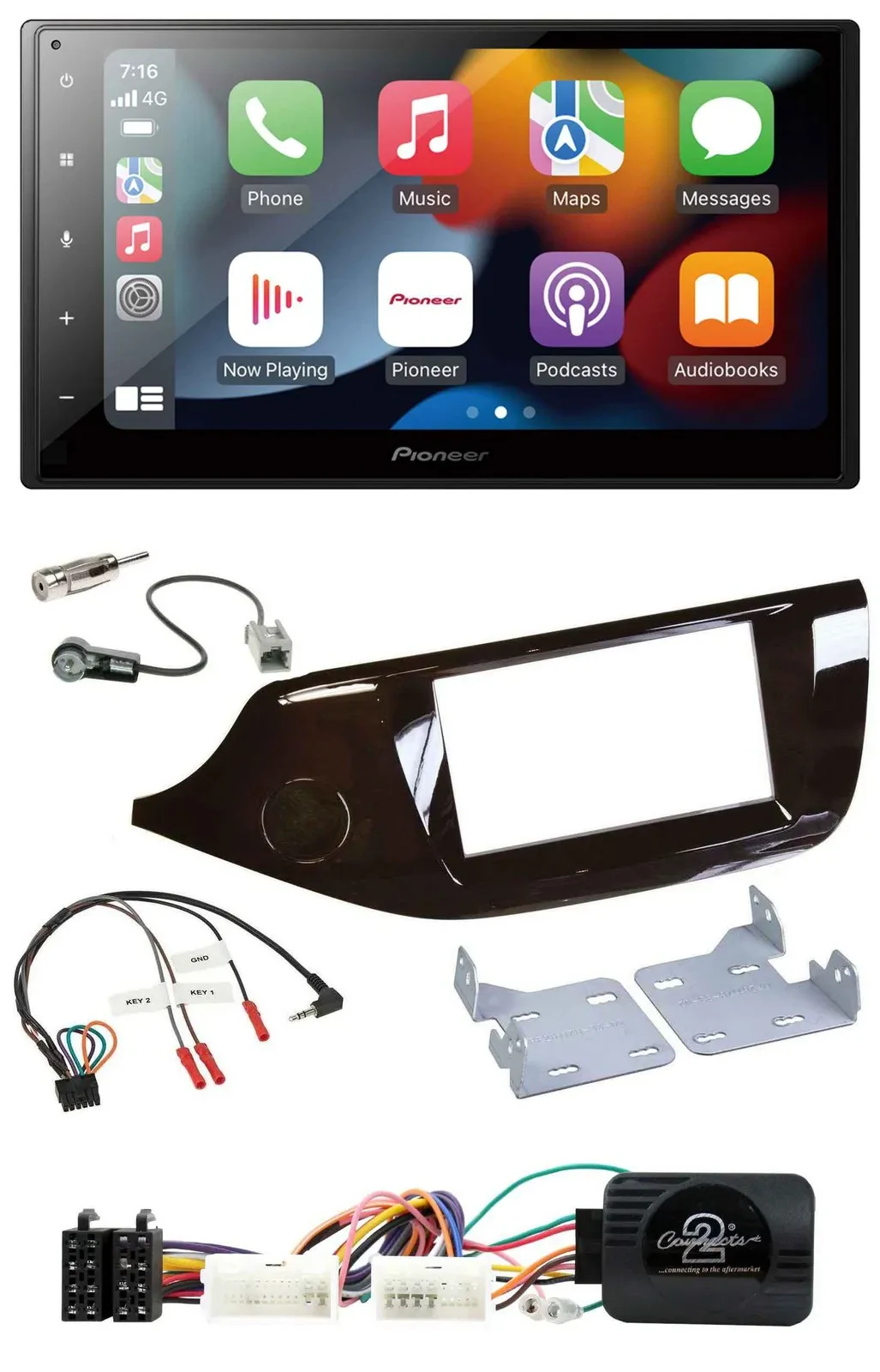 Автомагнитола для Kia Ceed (с 2012) Pioneer 2DIN, DAB, Bluetooth, USB, глянцевая