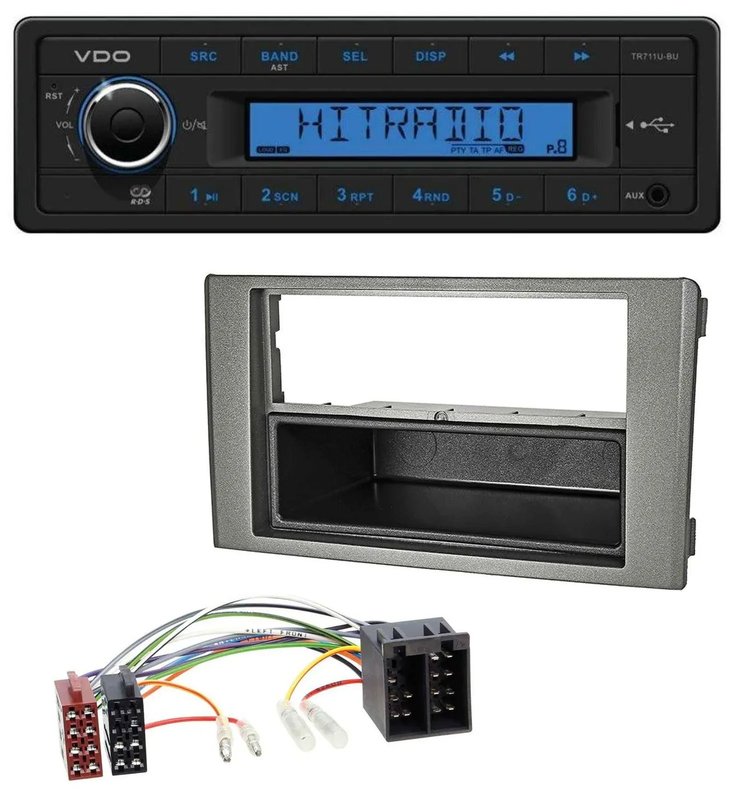 VDO AUX 1DIN MP3 USB Autoradio für Iveco Daily (06-14) dunkelgrau