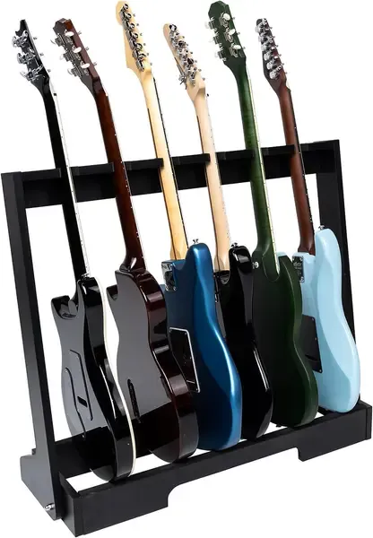 Стойка для гитар Gator Frameworks GFW-GTR-WD6RK Wooden Guitar Rack for Up to 6 Guitars, Black